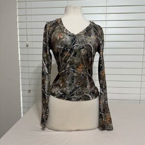 SHEIN Multicolor Camouflage Long Sleeve Top